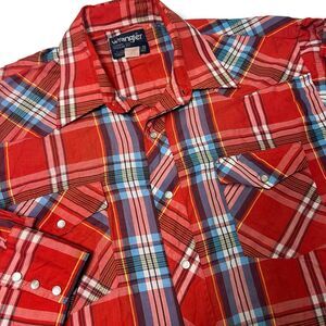 Wrangler Shirt Plaid LG Pearl Snap‎